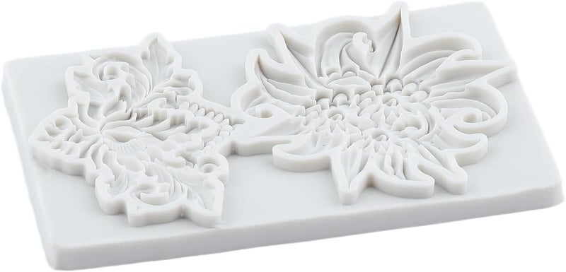 TAOXIBEI Flower Polymer Clay Mold Baroque Relief Flower Silicone Molds for DIY Crafts Epoxy Resin Casting Air Dry Polymer Clay Plaster Jewelry Making - Image 3